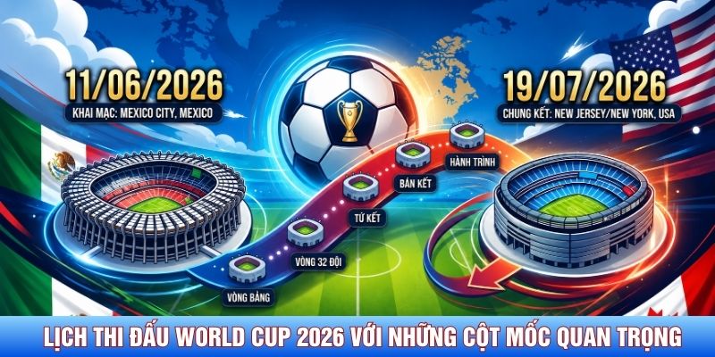 Lịch thi đấu World Cup 2026 với những cột mốc quan trọng nhất